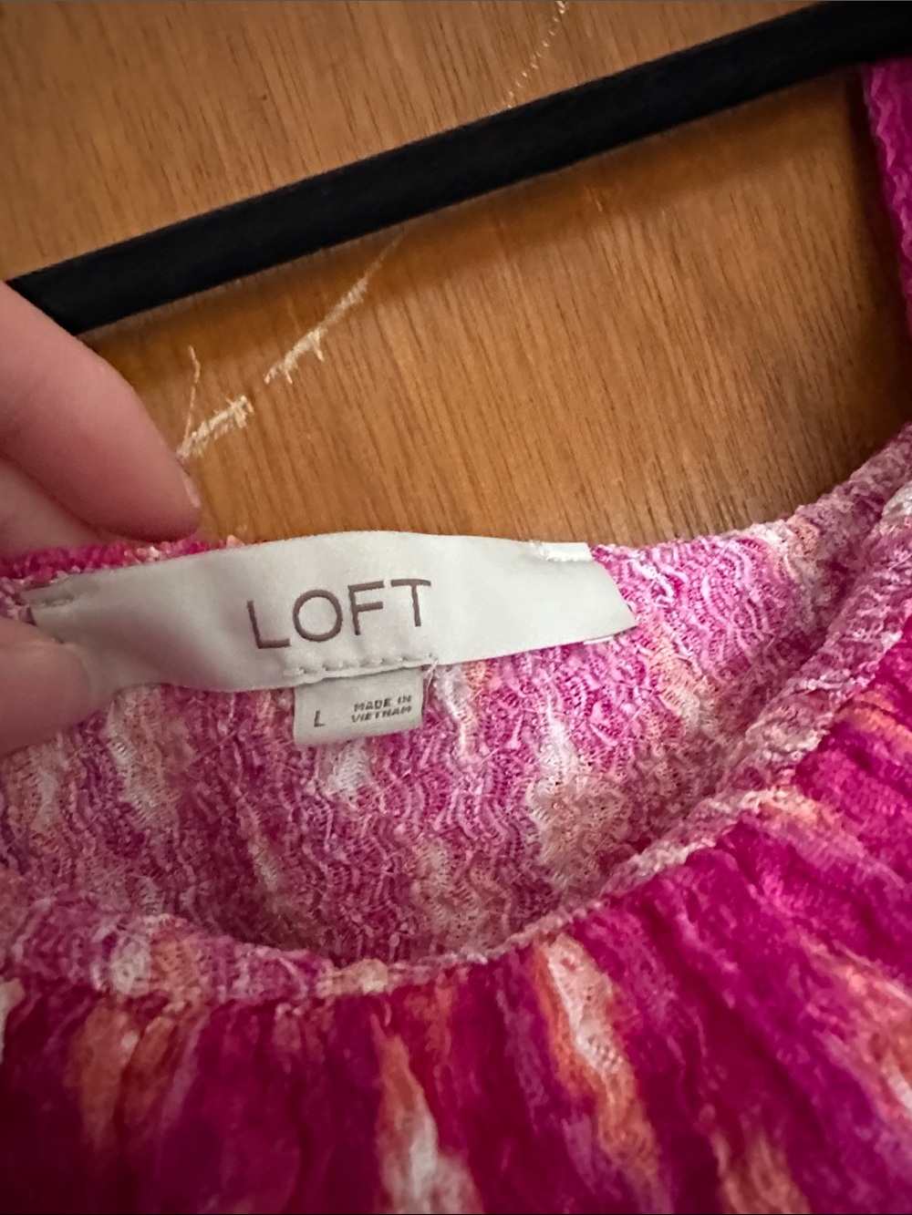 LOFT Pink Patterned Ruffle Strap Tank Blouse - Picture 2 of 4